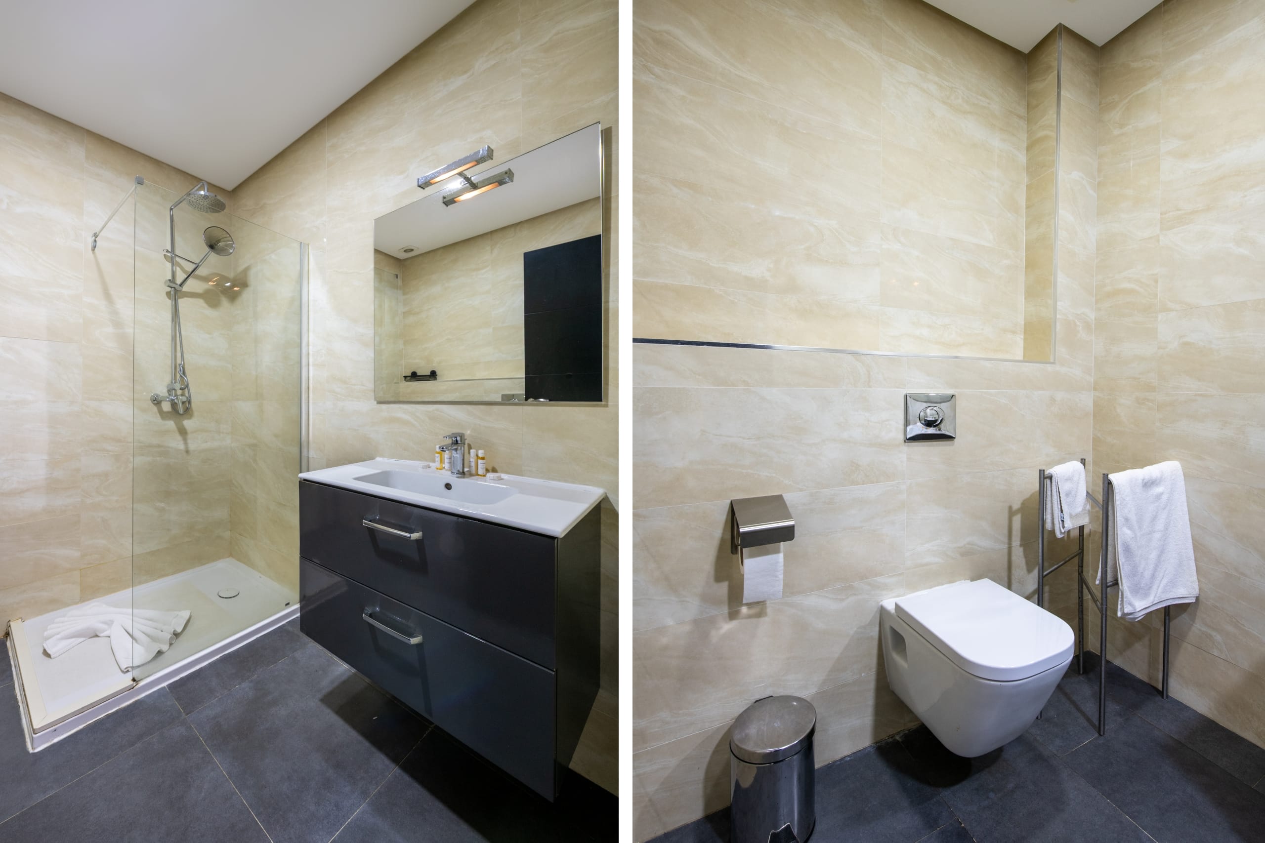 salle de bain moderne suite 4 chambres à Asilah